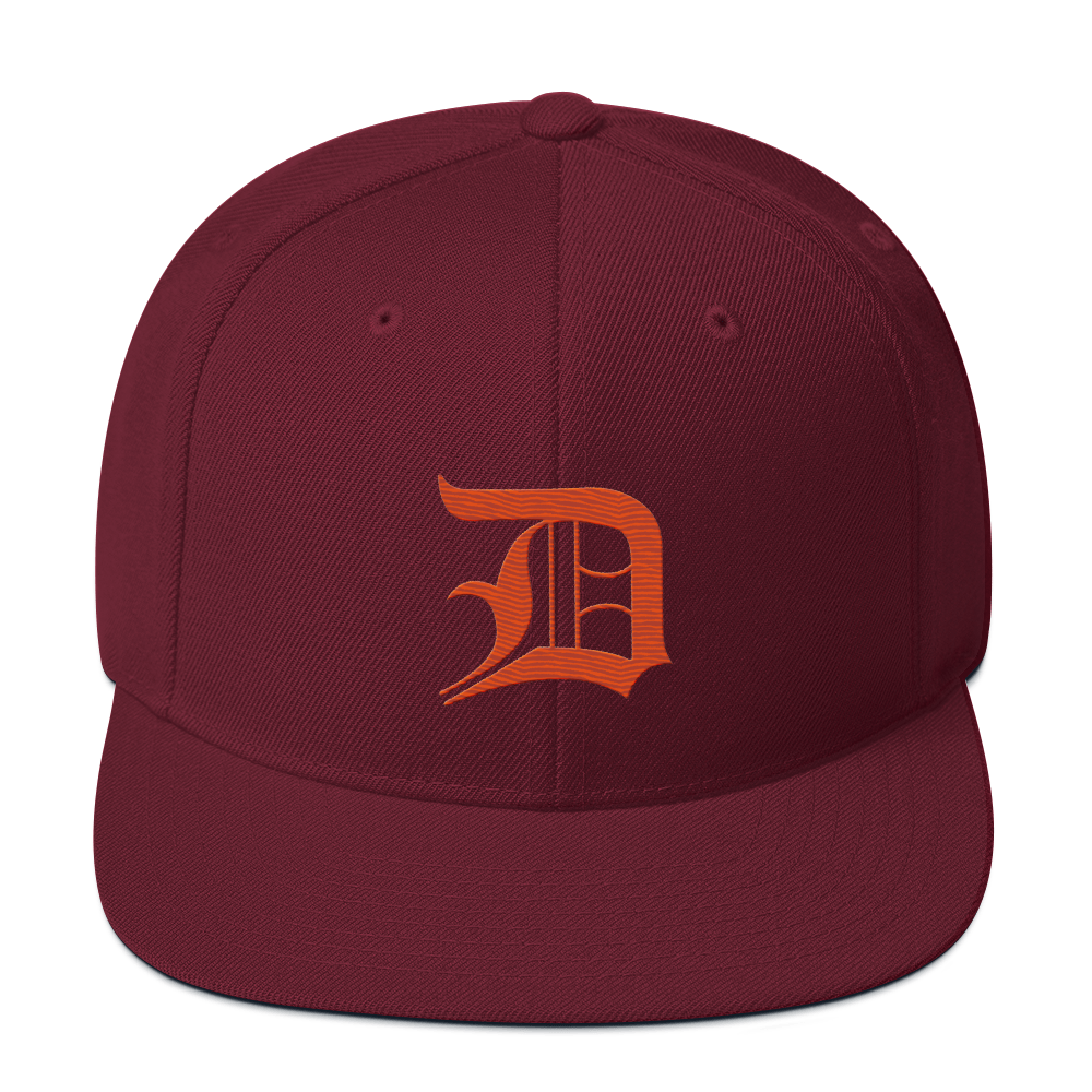 Detroit 'Old English D' Vintage Snapback (Maple Leaf Orange)