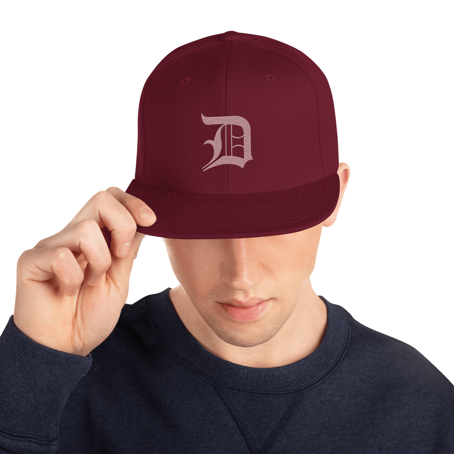 Detroit 'Old English D' Vintage Snapback (Cherry Blossom Pink)