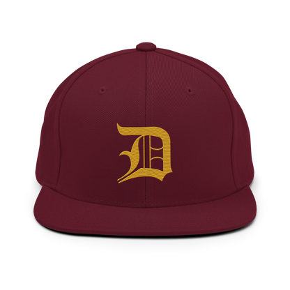 Detroit 'Old English D' Vintage Snapback (Gold)