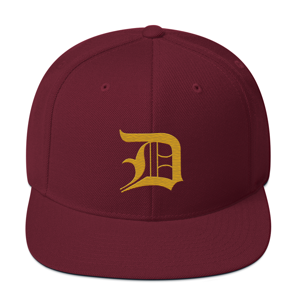 Detroit 'Old English D' Vintage Snapback (Gold)