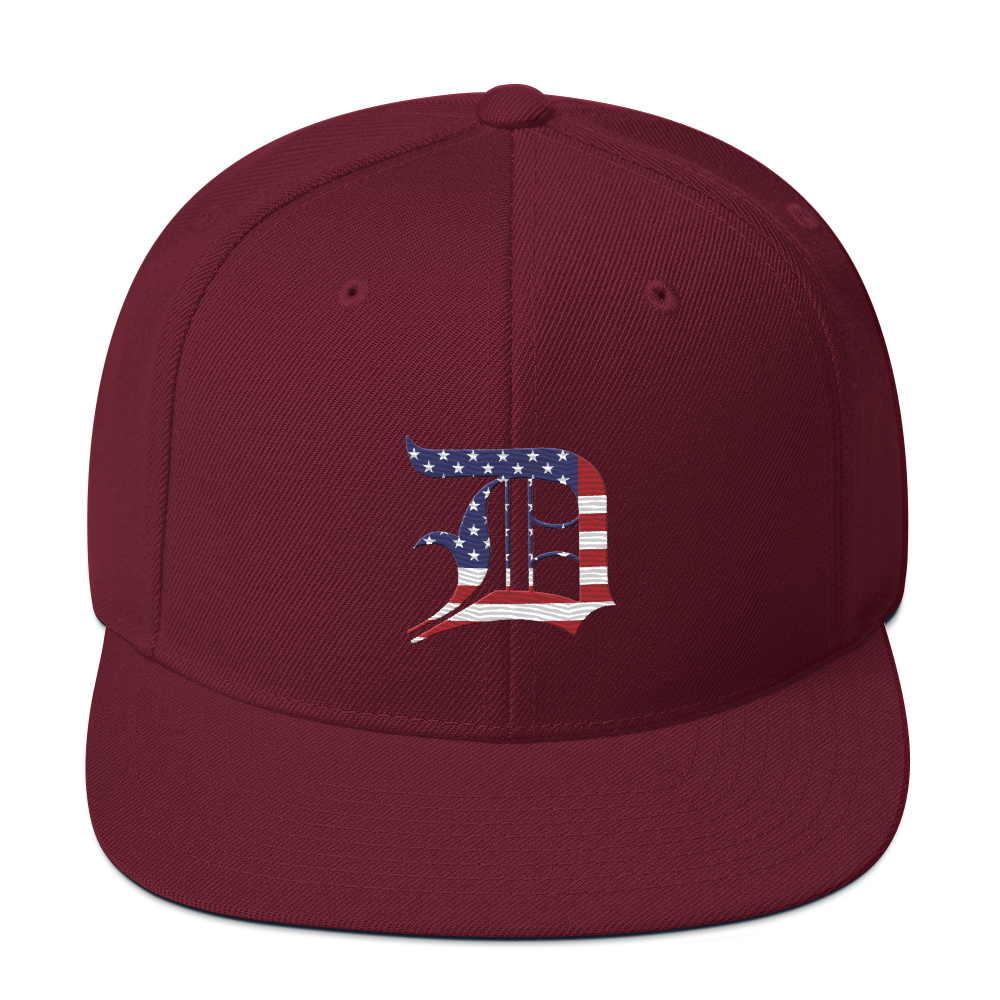 Detroit 'Old English D' Vintage Snapback (Patriot Edition)