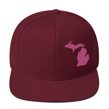 Michigan Vintage Snapback | Apple Blossom Pink Outline