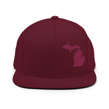 Michigan Vintage Snapback | Ruby Red Outline