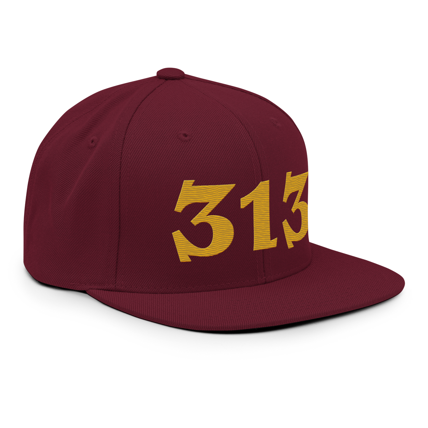 Detroit '313' Vintage Snapback (Angry Font) | Gold