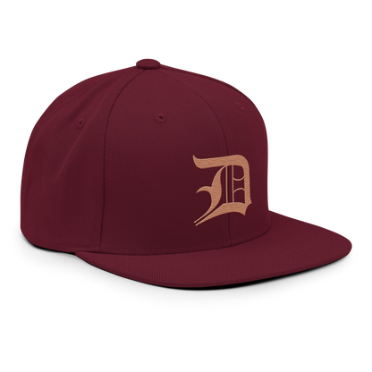 Detroit 'Old English D' Vintage Snapback (Copper)