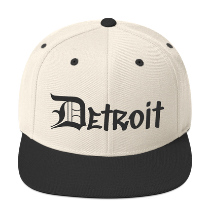 'Detroit' Vintage Snapback (OED Tag Font) | Black