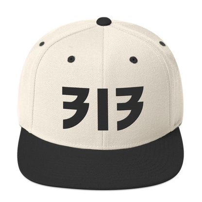 Detroit '313' Vintage Snapback (Glam Rock Font) | Black