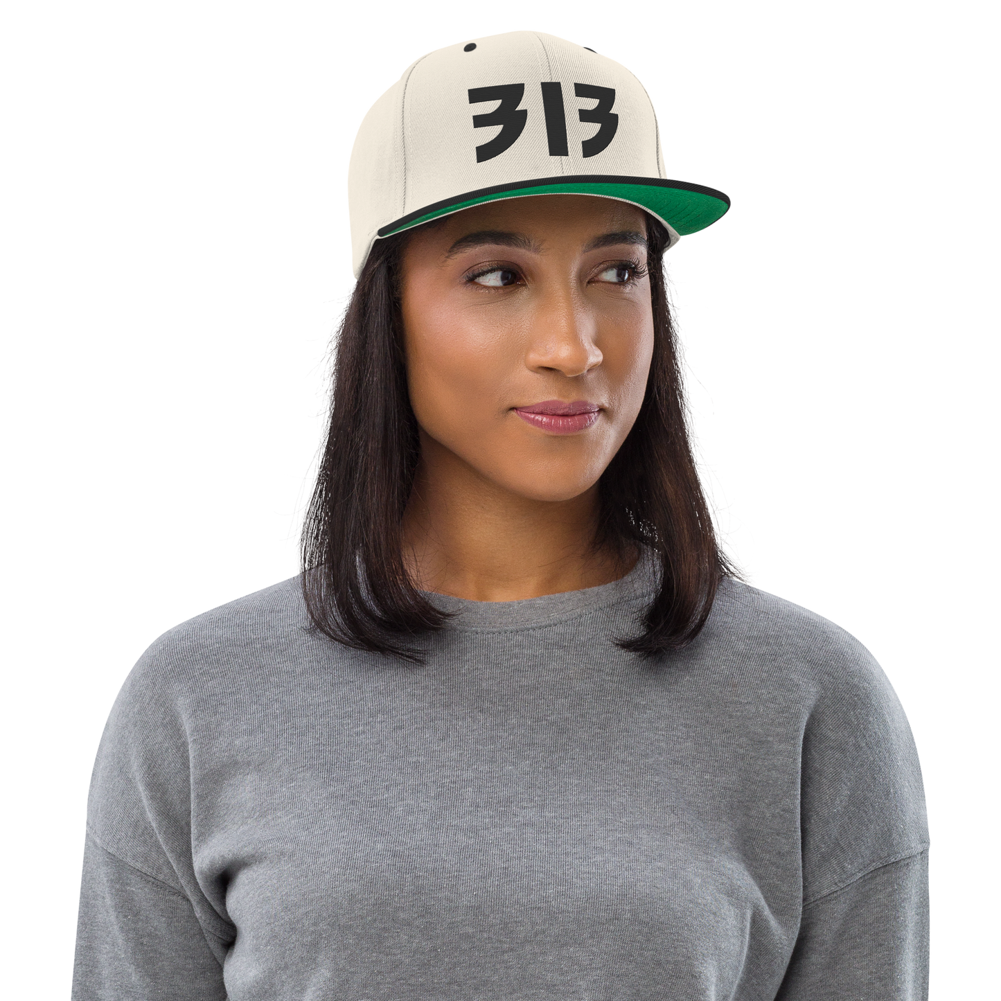 Detroit '313' Vintage Snapback (Glam Rock Font) | Black