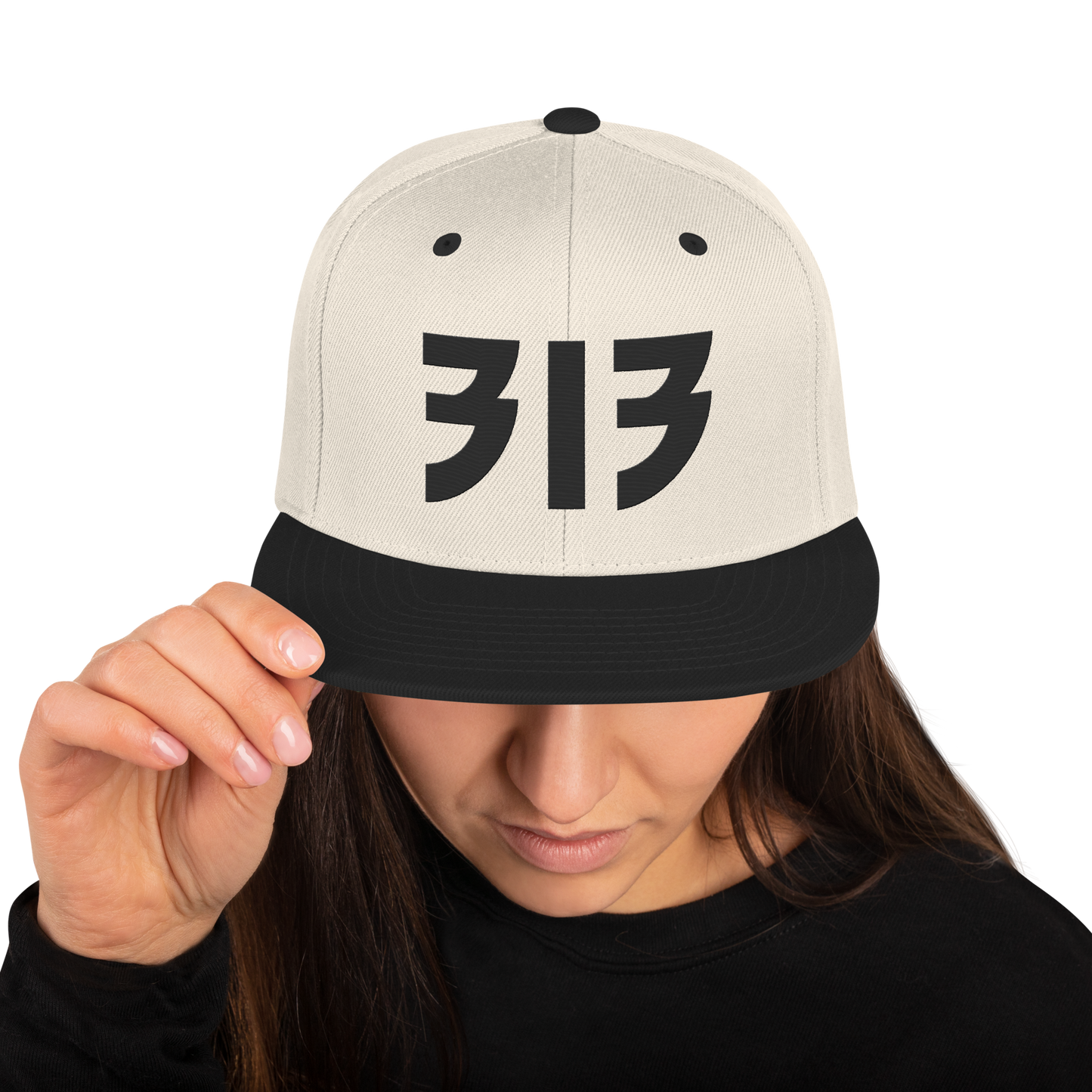 Detroit '313' Vintage Snapback (Glam Rock Font) | Black