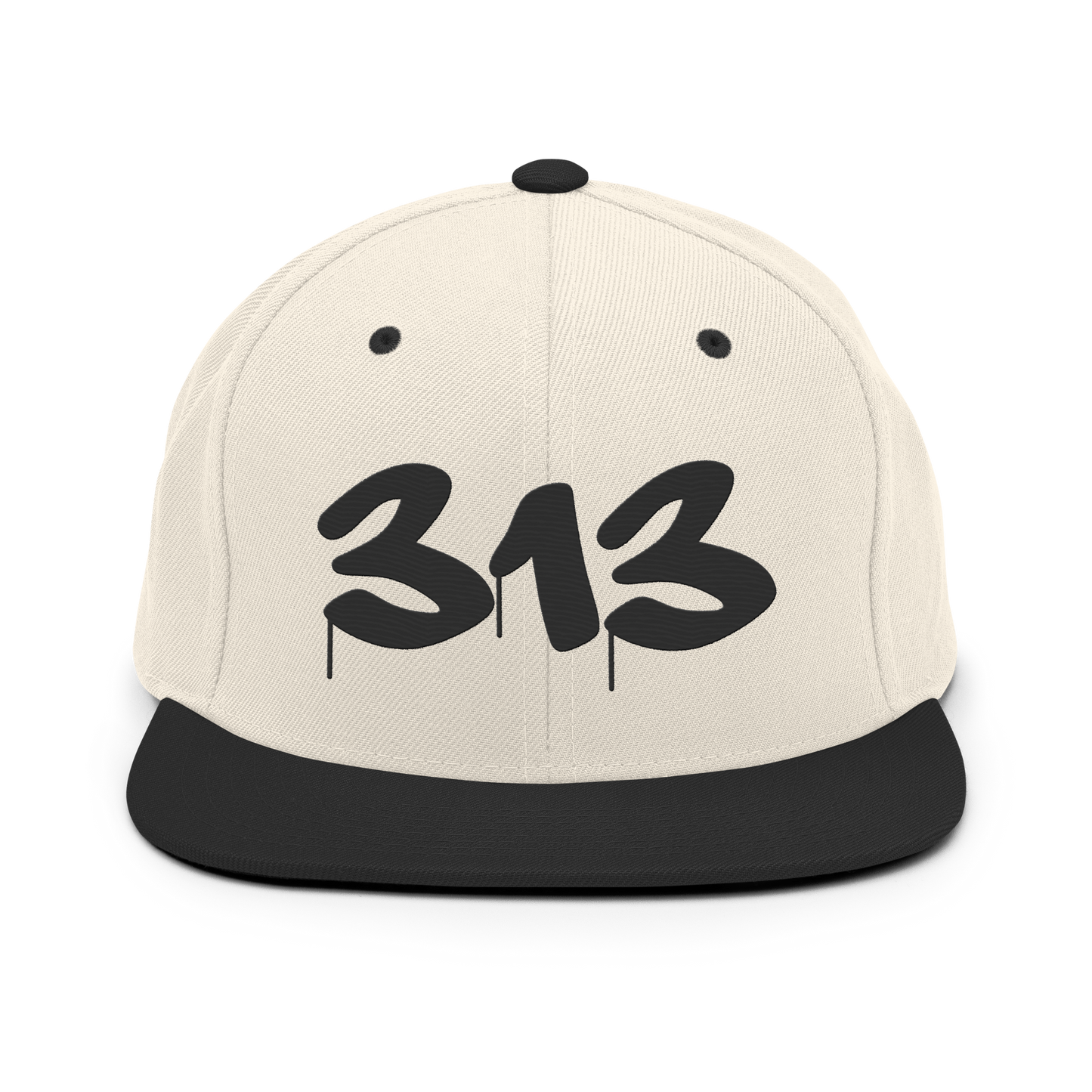 Detroit '313' Vintage Snapback (Tag Font) | Black