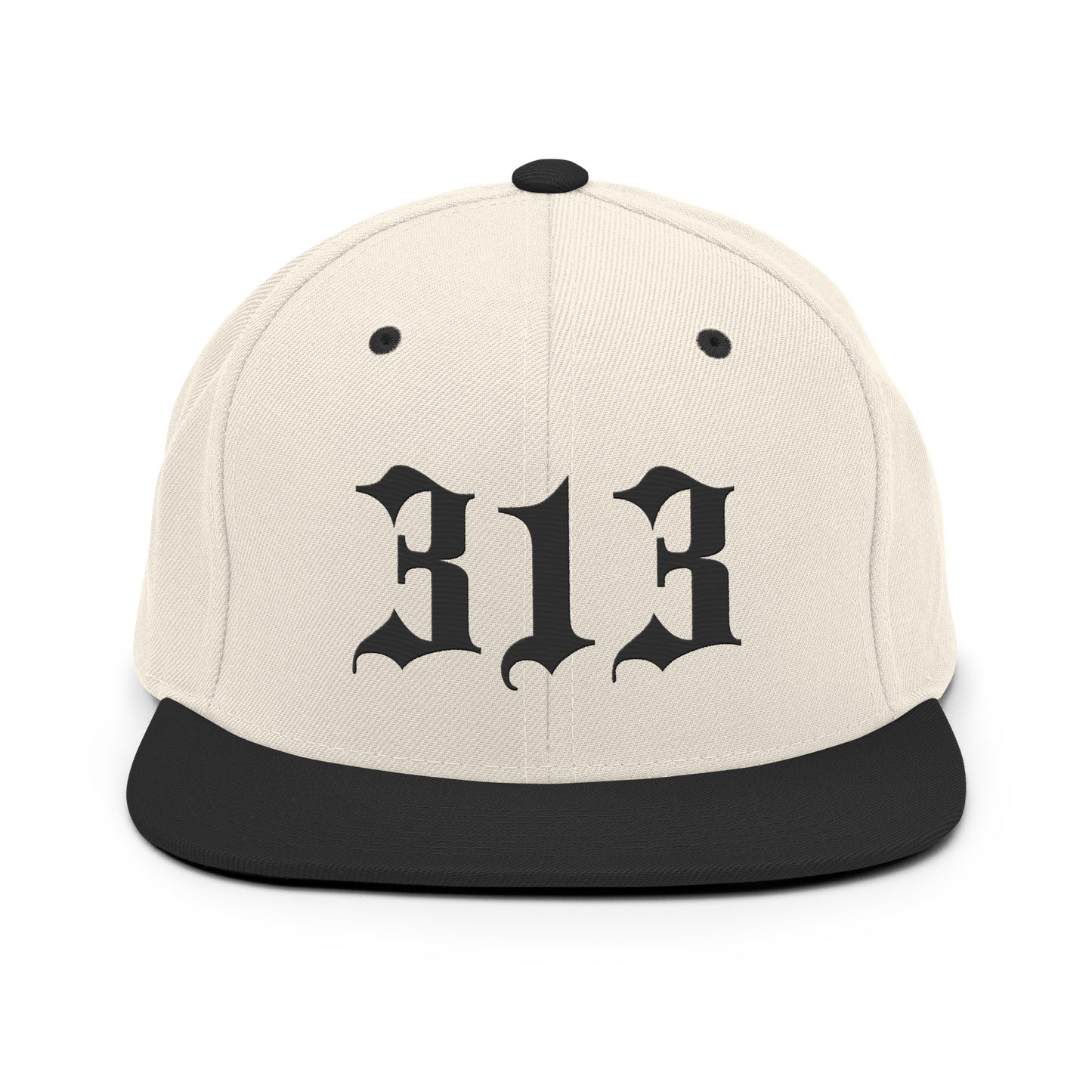 Detroit '313' Vintage Snapback (Old English Font) | Black