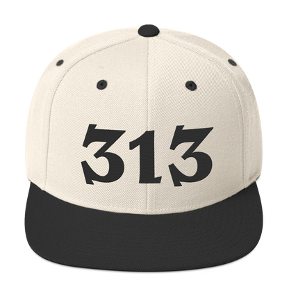 Detroit '313' Vintage Snapback (Angry Font) | Black