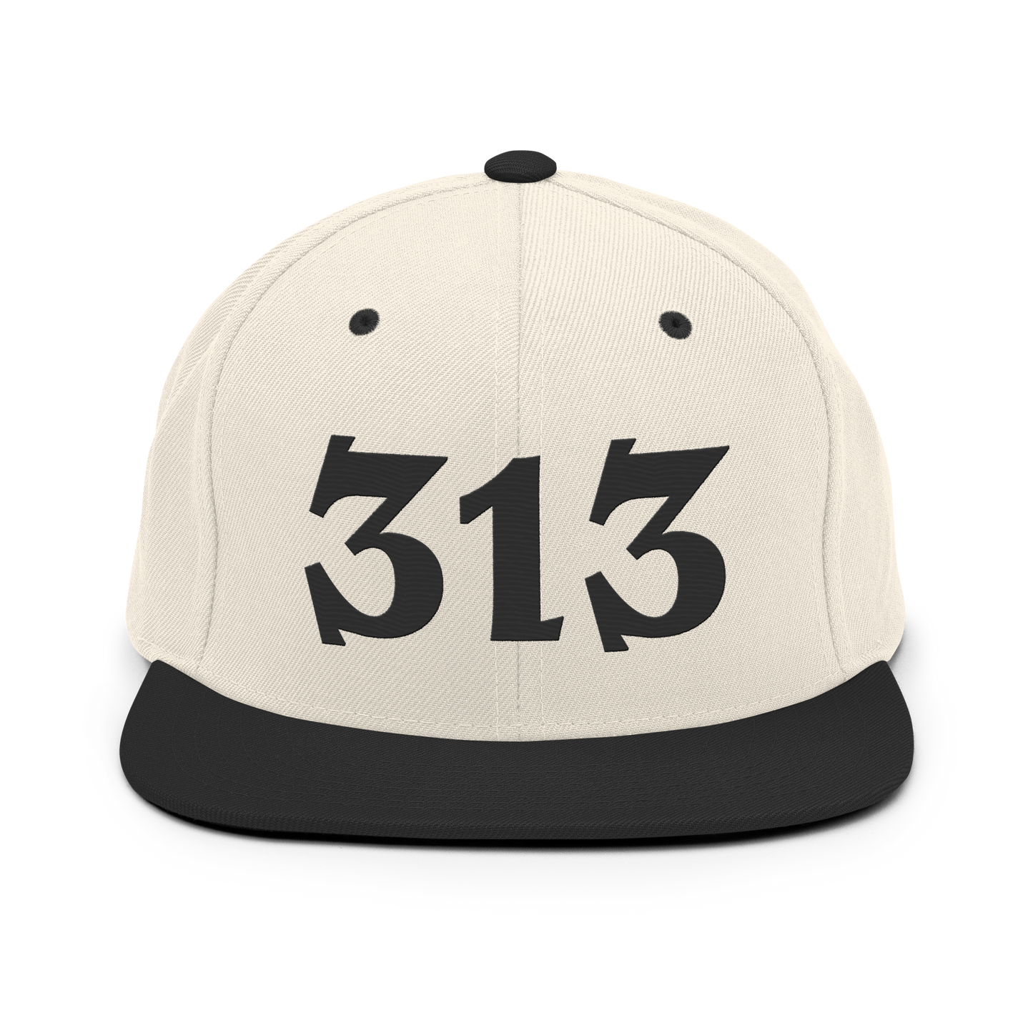 Detroit '313' Vintage Snapback (Angry Font) | Black