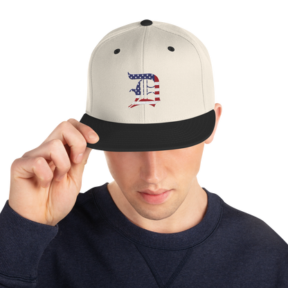 Detroit 'Old English D' Vintage Snapback (Patriot Edition)