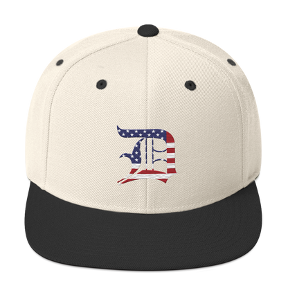 Detroit 'Old English D' Vintage Snapback (Patriot Edition)