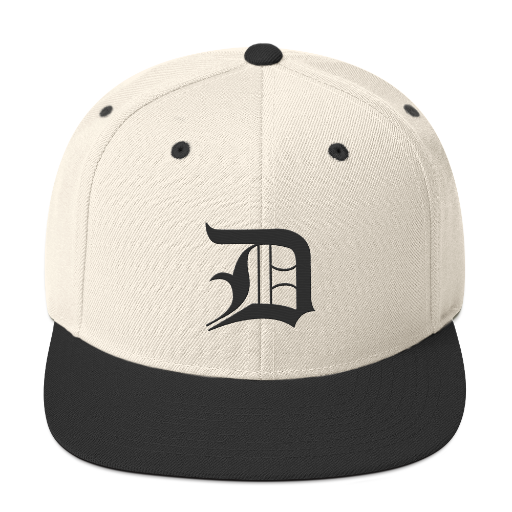 Detroit 'Old English D' Vintage Snapback | Black