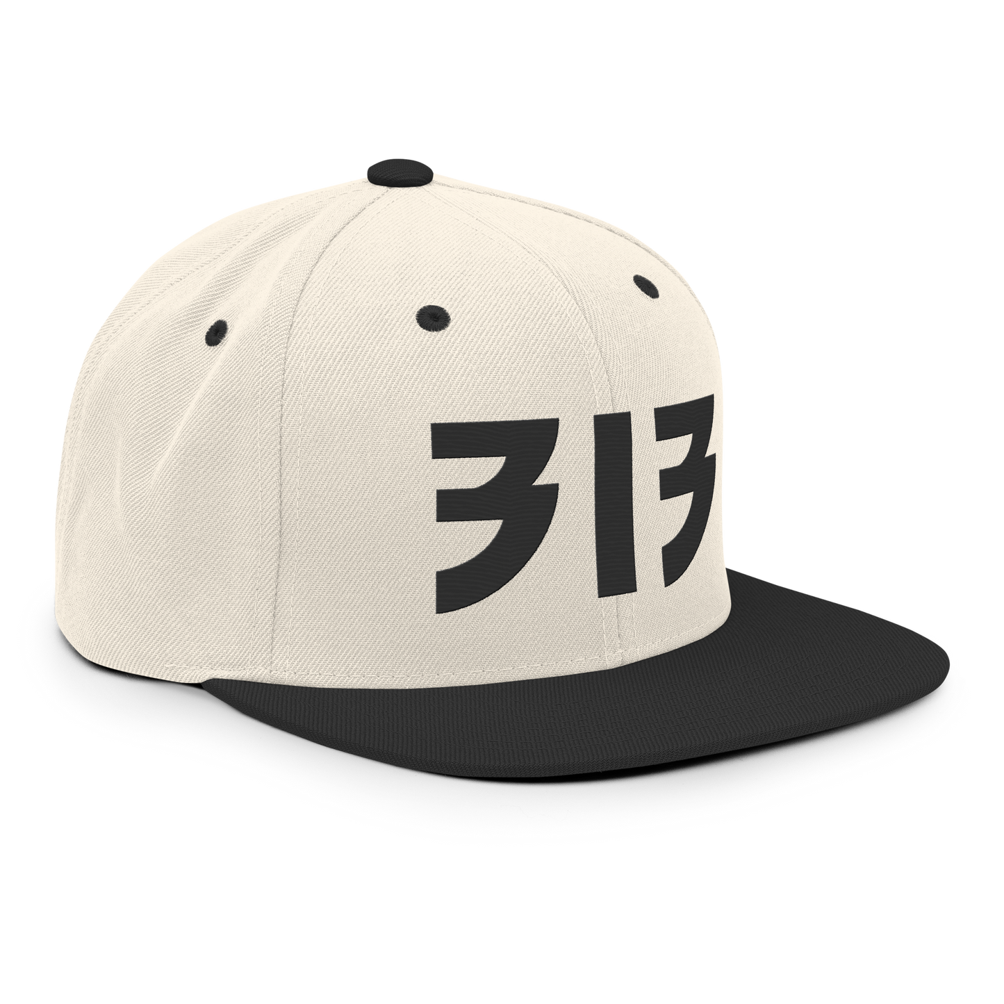 Detroit '313' Vintage Snapback (Glam Rock Font) | Black