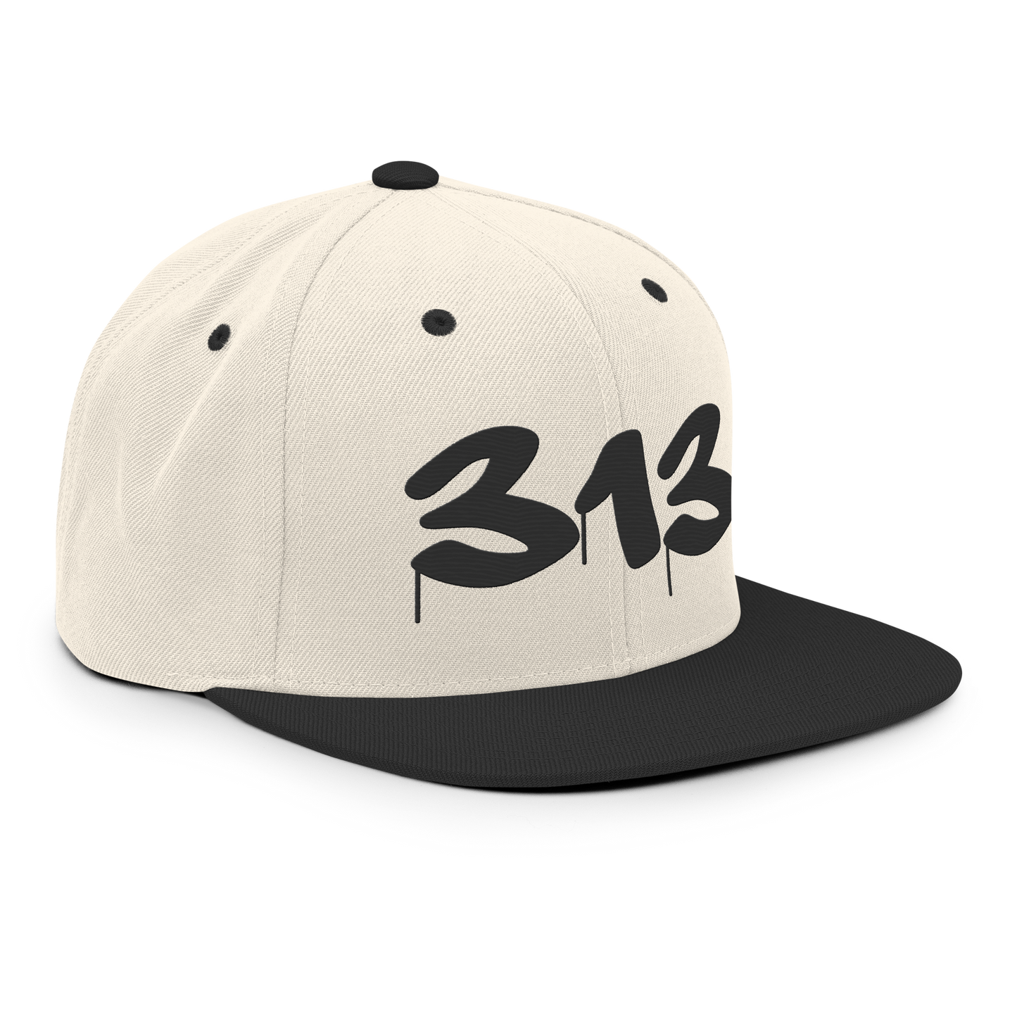 Detroit '313' Vintage Snapback (Tag Font) | Black