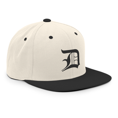 Detroit 'Old English D' Vintage Snapback | Black