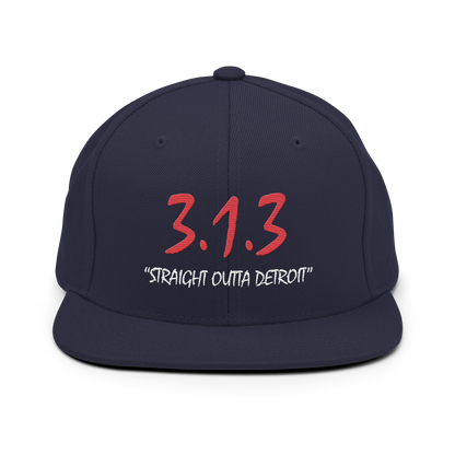 '313 Straight Outta Detroit' Vintage Snapback | 6-Panel