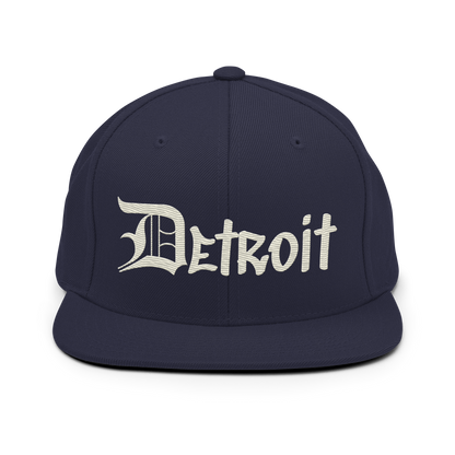 'Detroit' Vintage Snapback (OED Tag Font) | Ivory White