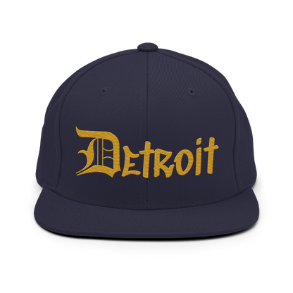 'Detroit' Vintage Snapback (OED Tag Font) | Gold