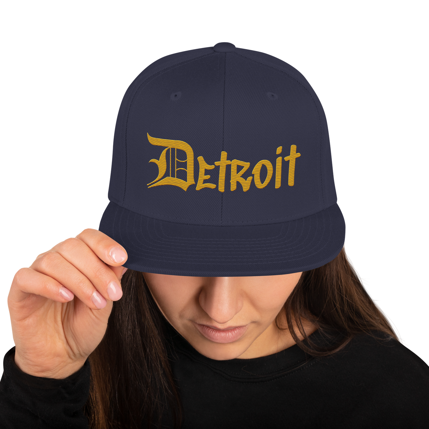 'Detroit' Vintage Snapback (OED Tag Font) | Gold