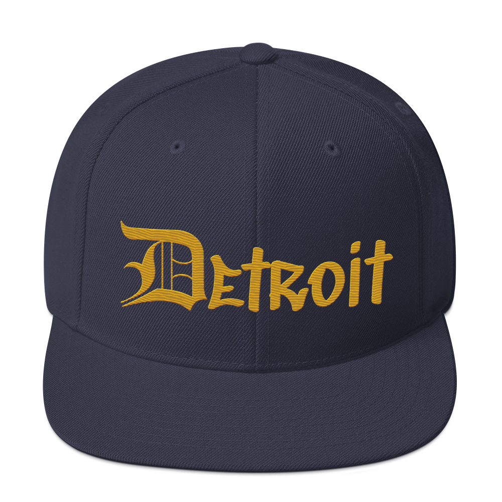 'Detroit' Vintage Snapback (OED Tag Font) | Gold