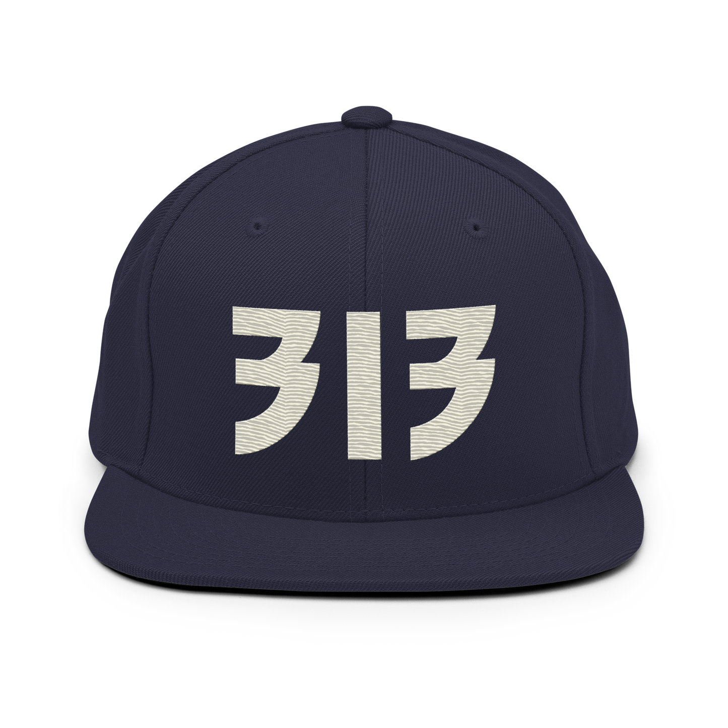 Detroit '313' Vintage Snapback (Glam Rock Font) | Ivory White