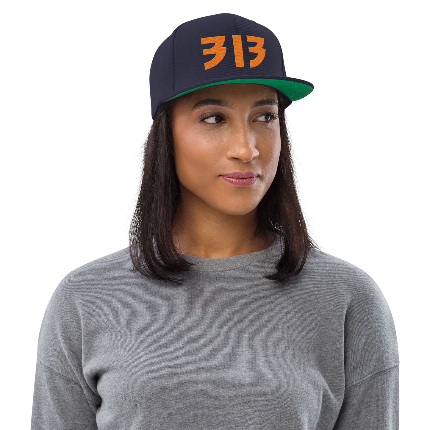 Detroit '313' Vintage Snapback (Glam Rock Font) | Orange