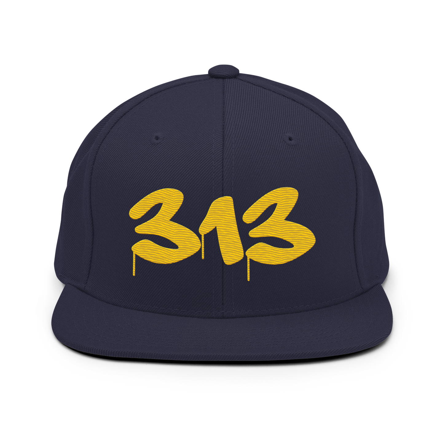 Detroit '313' Vintage Snapback (Tag Font) | Maize