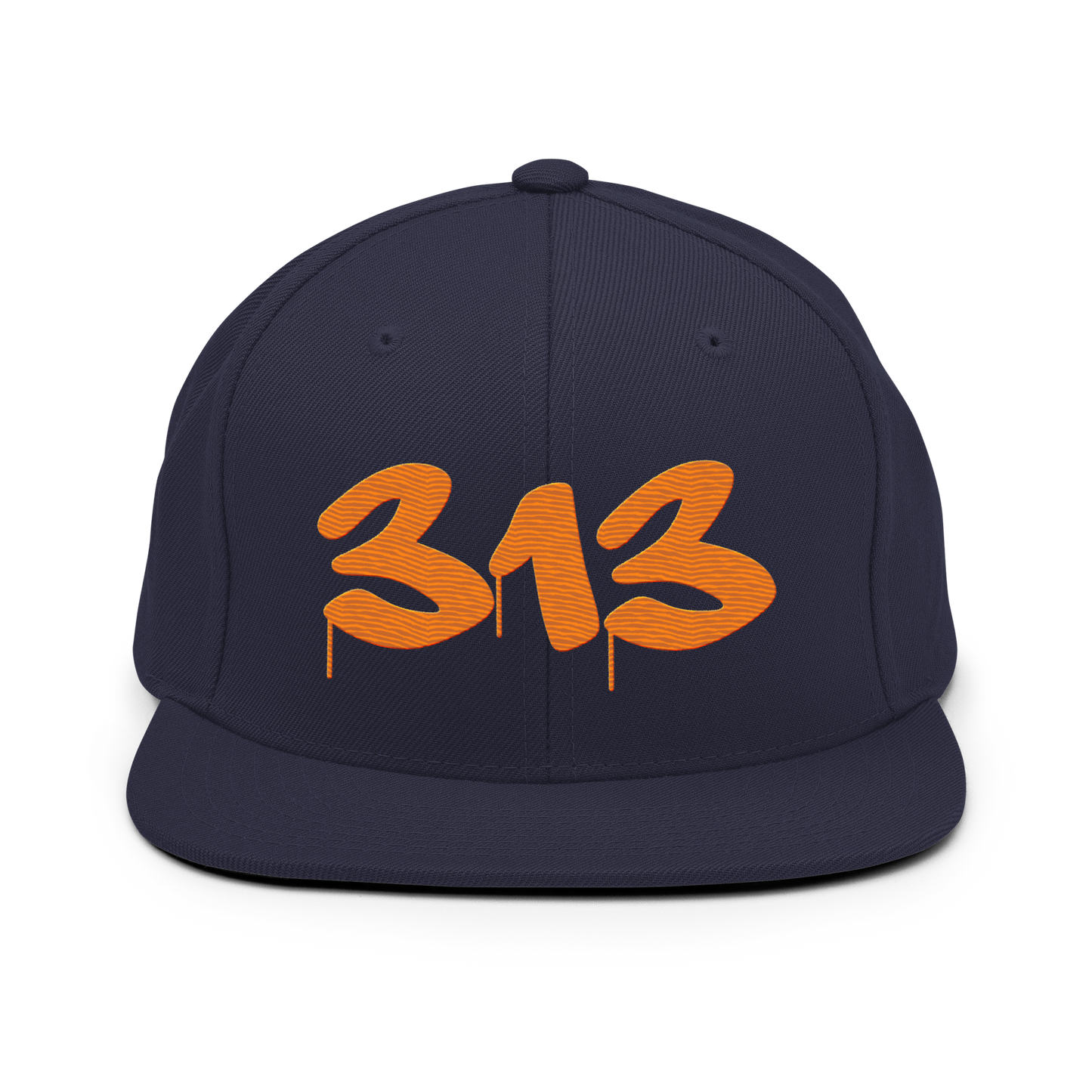 Detroit '313' Vintage Snapback (Tag Font) | Orange