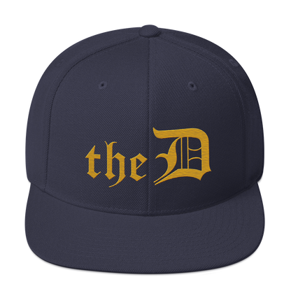 Detroit 'The D' Vintage Snapback | Gold