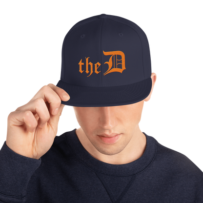 Detroit 'The D' Vintage Snapback | Orange