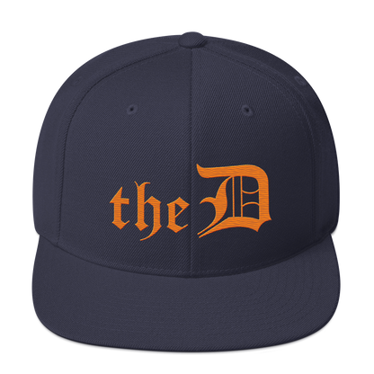 Detroit 'The D' Vintage Snapback | Orange