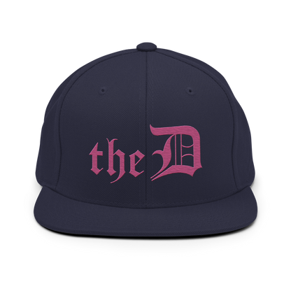 Detroit 'The D' Vintage Snapback | Apple Blossom Pink