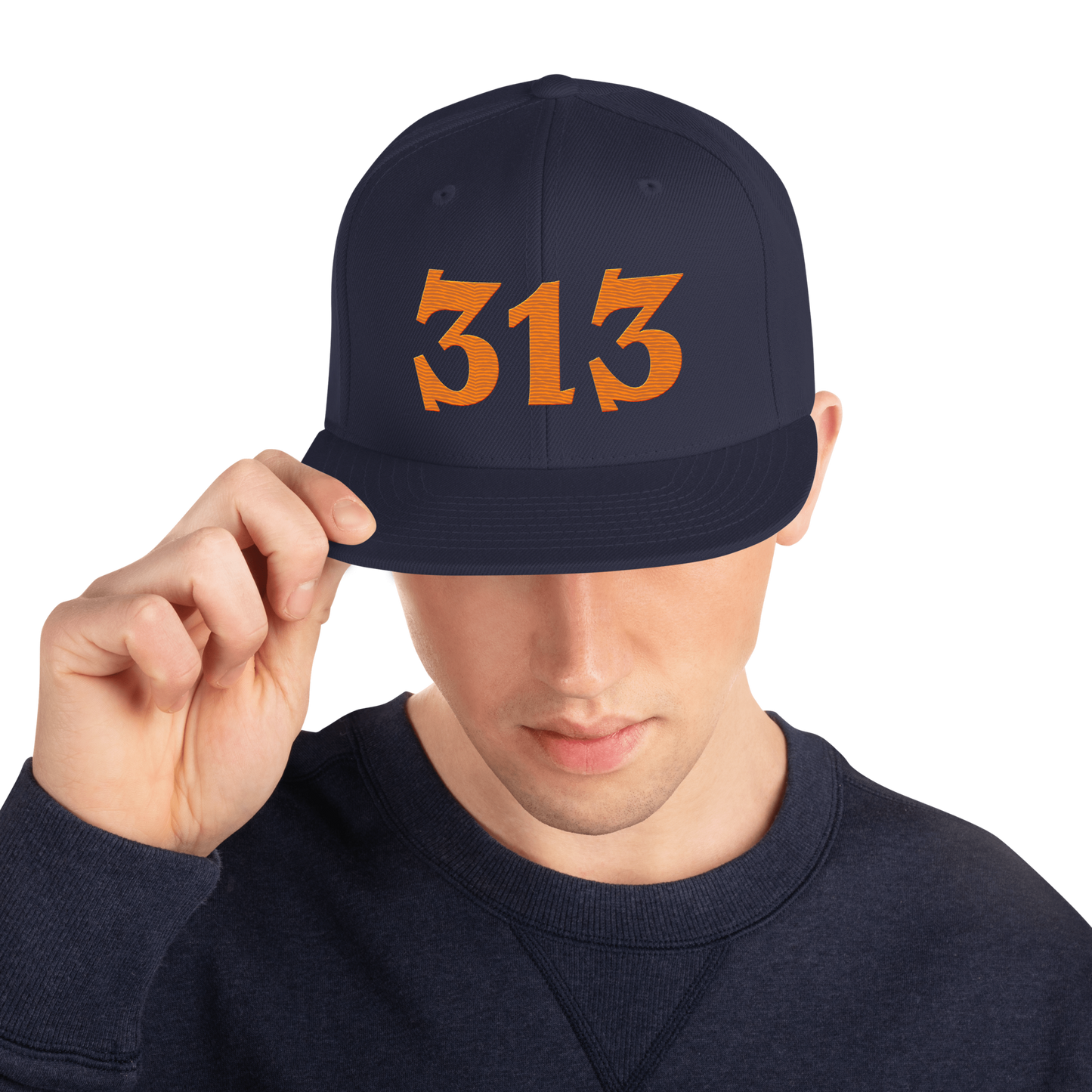 Detroit '313' Vintage Snapback (Angry Font) | Orange