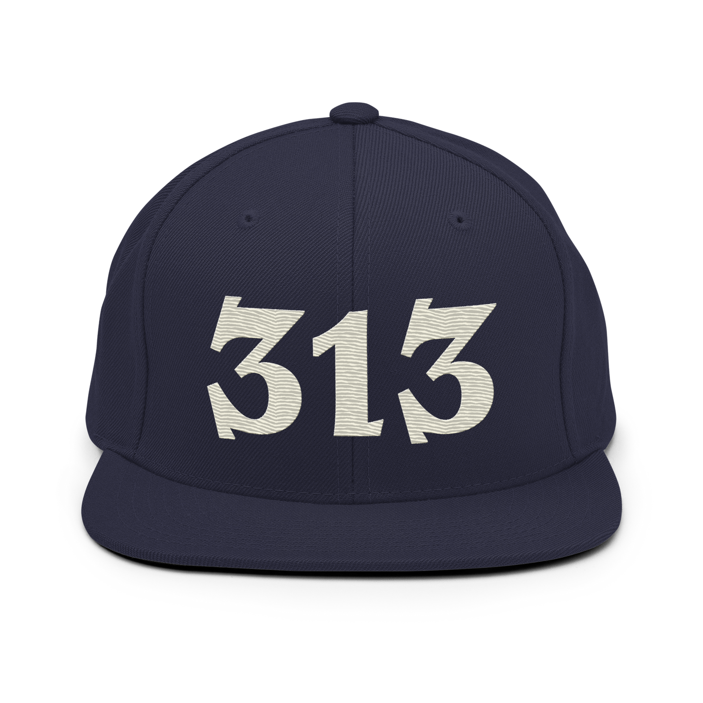 Detroit '313' Vintage Snapback (Angry Font) | Ivory White