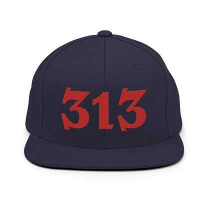 Detroit '313' Vintage Snapback (Angry Font) | Aliform Red