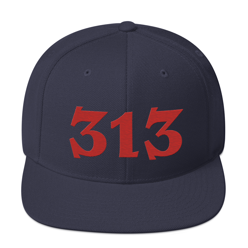 Detroit '313' Vintage Snapback (Angry Font) | Aliform Red