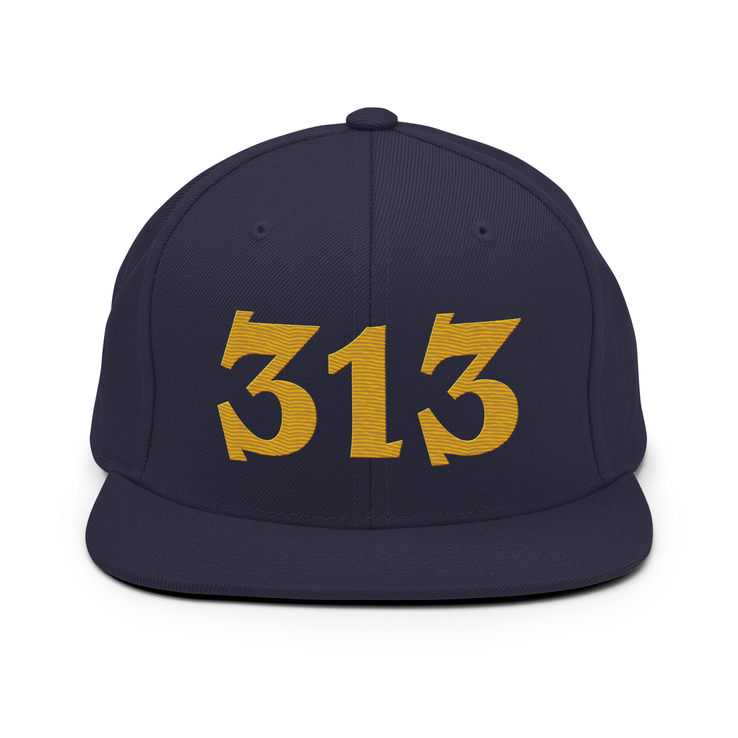 Detroit '313' Vintage Snapback (Angry Font) | Gold