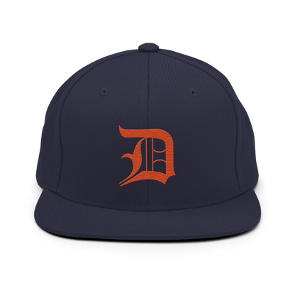 Detroit 'Old English D' Vintage Snapback (Maple Leaf Orange)