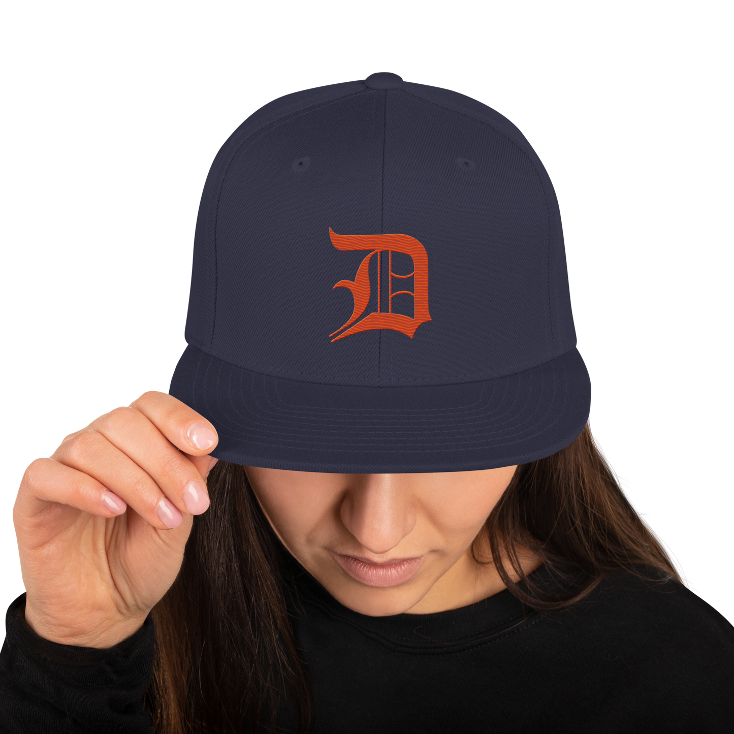 Detroit 'Old English D' Vintage Snapback (Maple Leaf Orange)