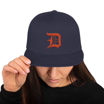 Detroit 'Old English D' Vintage Snapback (Maple Leaf Orange)