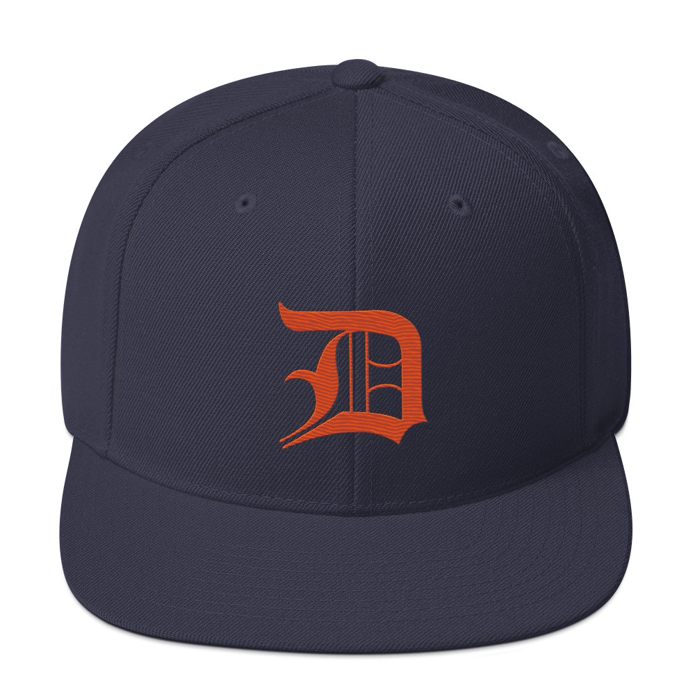 Detroit 'Old English D' Vintage Snapback (Maple Leaf Orange)