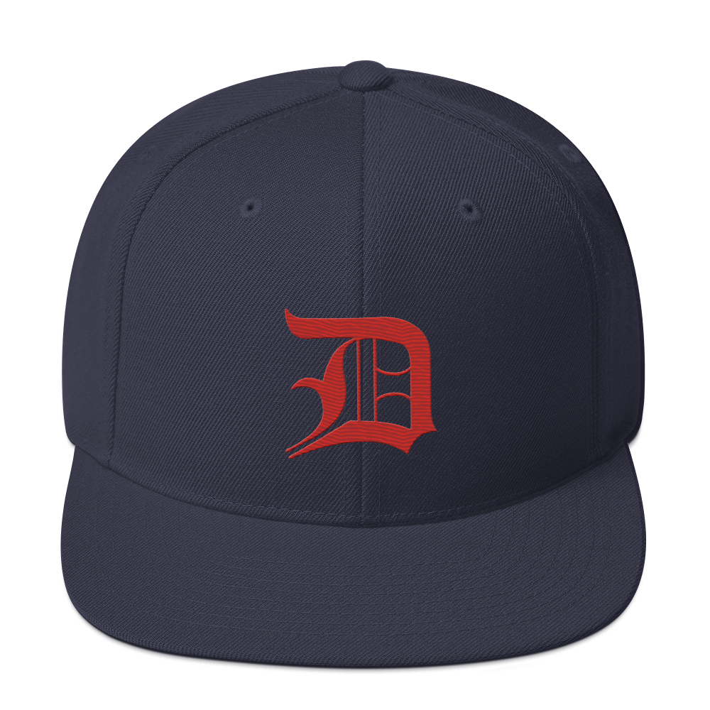 Detroit 'Old English D' Vintage Snapback (Aliform Red)