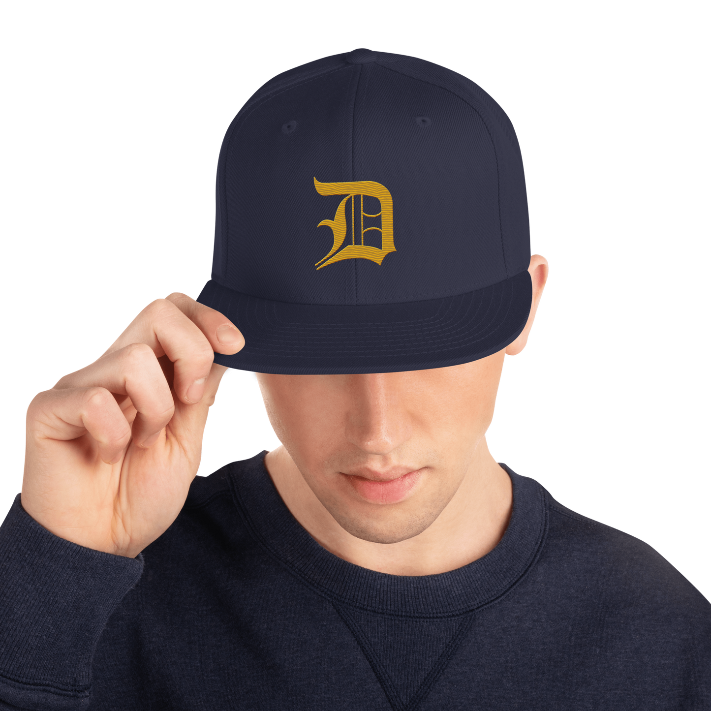 Detroit 'Old English D' Vintage Snapback (Gold)