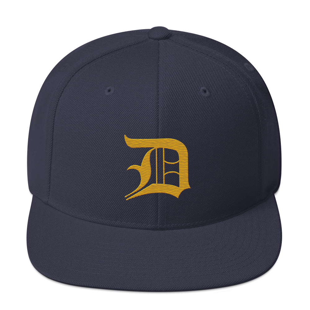 Detroit 'Old English D' Vintage Snapback (Gold)