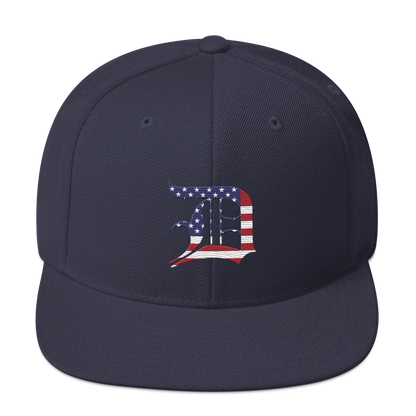 Detroit 'Old English D' Vintage Snapback (Patriot Edition)