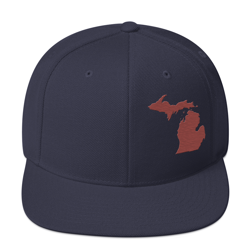 Michigan Vintage Snapback | Ore Dock Red Outline